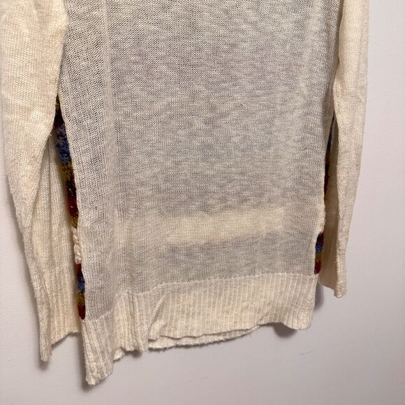 Desigual Womens Sz 4 CowlNeck Patchwork Crochet Sweater Funky Knit Whimsical Art - Picture 7 of 8